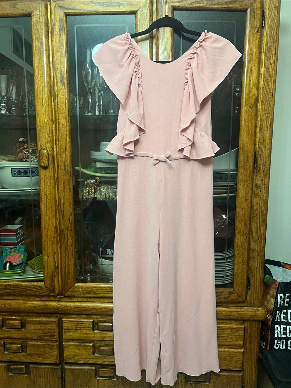 Coconut girls dressy Pink Ruffle Jumpsuit